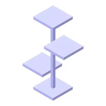 Modern minimalist cat tree with empty platforms isometric view Stock Illustration