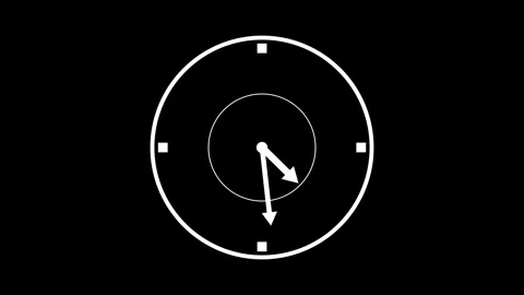 Modern Minimalist Clock Animation, Sleek Countdown Timer in Motion Analog C.. Stock Footage 308041909