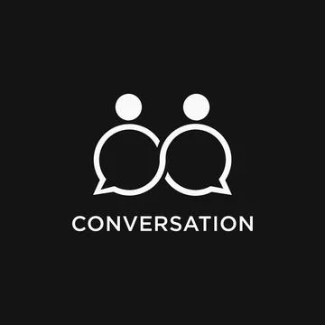 Modern Minimalist Conversation Chat infinity people logo Stock-Illustration