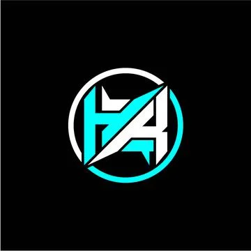 Modern minimalist design with the initials letter H K square and rings around Stock Illustration