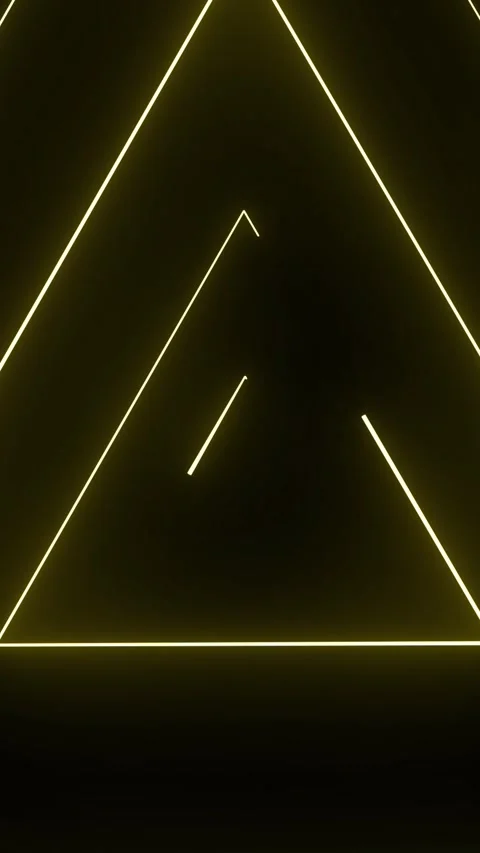 Modern minimalist design neon triangle light animation vertical video. Dark.. Stock Footage 341611530