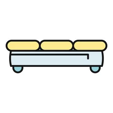 Modern minimalist design sofa flat vector icon Stock Illustration
