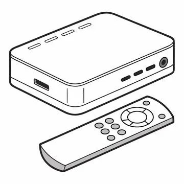 Modern Minimalist Flat Digital Set Top Box Illustration Stock Illustration