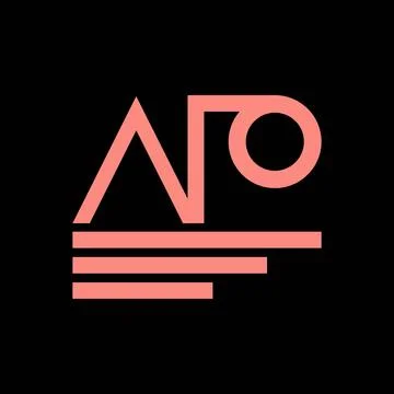 Modern Minimalist Geometric Monogram and Abstract Typography Design Ilustração Stock
