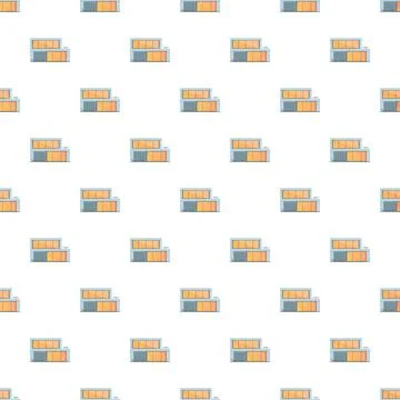 Modern minimalist house exterior pattern creating seamless background Stock Illustration