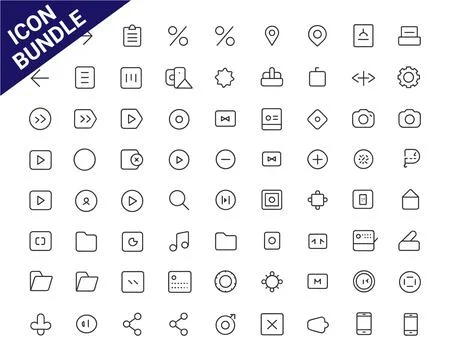 Modern Minimalist Icon Bundle for Digital Interfaces and Navigation Illustrazione stock
