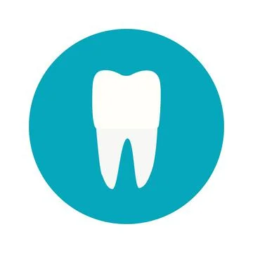Modern, minimalist icon tooth. Vector logo for dentists. Symbol for mobile Stock Illustration