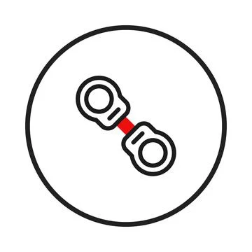 Modern minimalist illustration featuring connected circular elements within.. Illustrazione stock