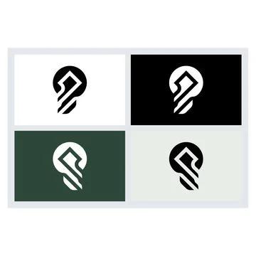 Modern Minimalist Light Bulb Logo Design Icon 库存插图