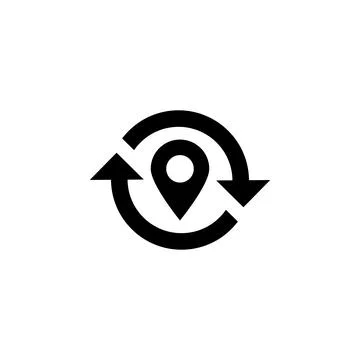 Modern, minimalist location refresh icon for digital interfaces and applica.. Illustrazione stock