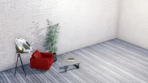 Modern minimalist loft or creative studio interior Stock Illustration