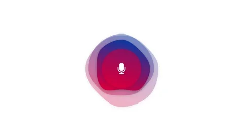 Modern Minimalist Microphone Graphic with Layered Colorful Gradient Vídeo Stock 341922412