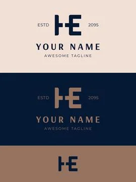 Modern minimalist monogram logo with clean geometric typography for elegant.. Stock Illustration