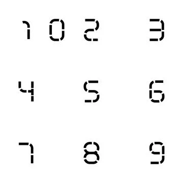 Modern minimalist numbers vector set. Stock Illustration