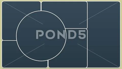 Modern Minimalist Photo Collage Template with Central Circle Frame PSD Modello PSD
