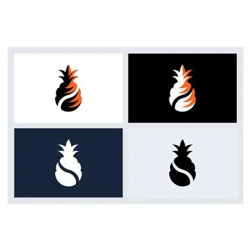 Modern Minimalist Pineapple Logo Icon Set Ilustración de archivo
