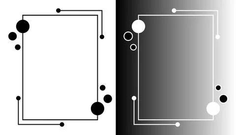 Modern minimalist rectangular frames set, vertical tech layout borders, geo.. Stock Illustration