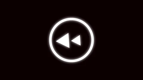 Modern minimalist rewind button neon circle animation playback control ui u.. Stock Footage 321444523