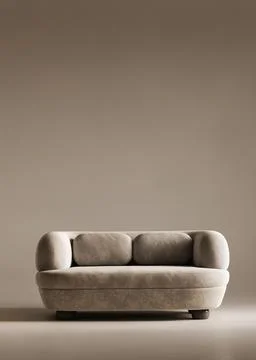 Modern minimalist sofa is designed in elegant neutral tones for any interior Stock-Illustration