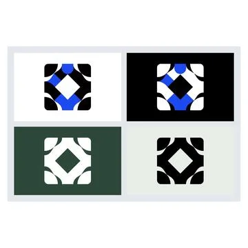Modern Minimalist Square Geometric Logo Set Stockillustratie