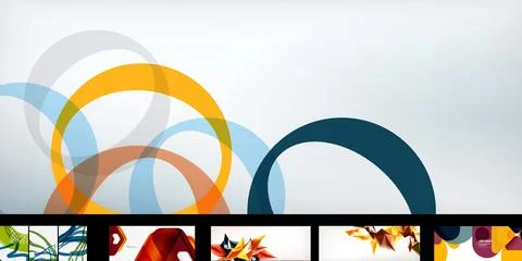 Modern minimalist techno abstract backgrounds. Set of geometric style wallpapers Stock Illustration