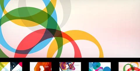 Modern minimalist techno abstract backgrounds. Set of geometric style wallpapers Stock Illustration