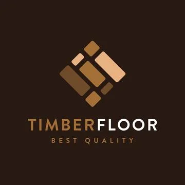 Modern minimalist timber floor logo icon vector template on dark background Stock Illustration