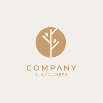 Modern minimalist tree logo Stock Illustration