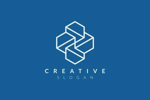 Modern Minimalist vector. Geometric shape logo. Hexagons and triangles, squar Stockillustratie