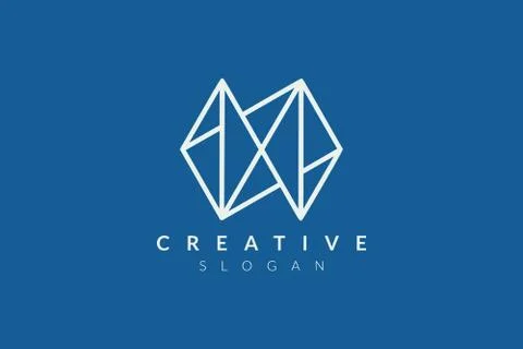 Modern Minimalist vector. Geometric shape logo. Hexagons and triangles, squar Stock Illustration