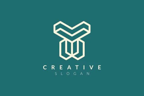 Modern Minimalist vector. Geometric shape logo. Hexagons and triangles, squar Stock Illustration