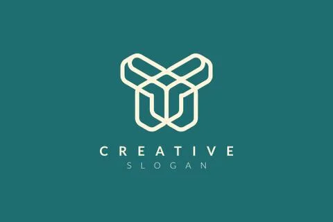 Modern Minimalist vector. Geometric shape logo. Hexagons and triangles, squar Stock Illustration