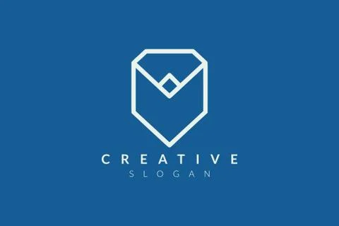 Modern Minimalist vector. Geometric shape logo. Hexagons and triangles, squar Stock Illustration