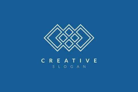 Modern Minimalist vector. Geometric shape logo. Hexagons and triangles, squar Stock Illustration