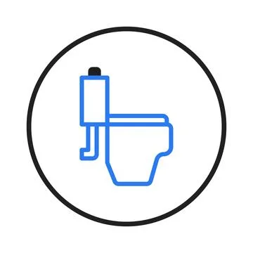 Modern minimalist vector illustration showcasing a sleek toilet icon design.. イラスト素材