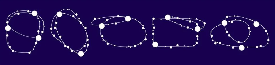 Modern minimalistic text frames with line dot circle square elements. Different イラスト素材