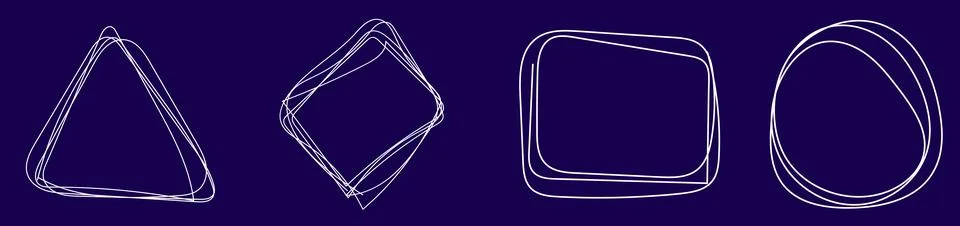 Modern minimalistic text frames with line dot circle square elements. Different Stock Illustration