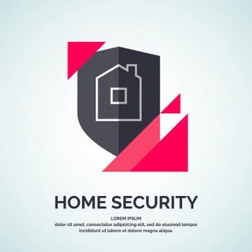 Modern minimalistic vector logo design for home security. Stock Illustration