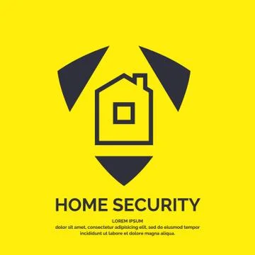 Modern minimalistic vector logo design for home security. Stock Illustration