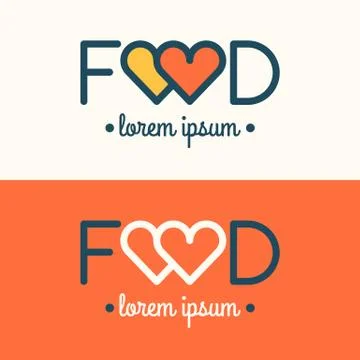 Modern minimalistic vector logo of food. Stock Illustration