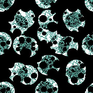 Modern mint blue pattern with round shapes Illustrazione stock