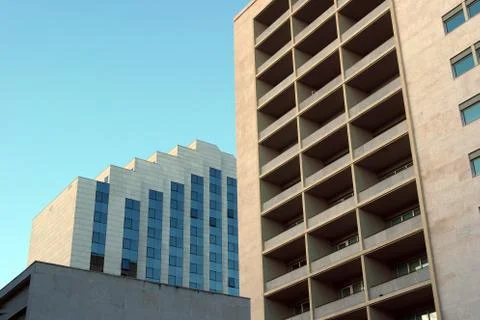 Modern mirrored building Stock Photos