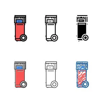 Modern mobile air compressor color icon vector Stock Illustration