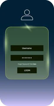 Modern Mobile App Login Screen Interface Stock Illustration