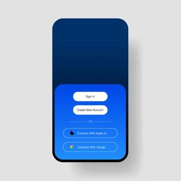 Modern Mobile App Sign In Interface Login Screen Illustrazione stock