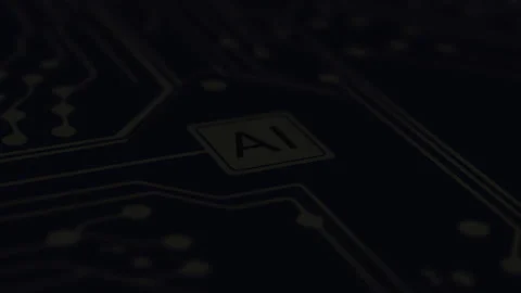 Modern mobile artificial intelligence microprocessor connecting with a circuit Stock Footage 236948606