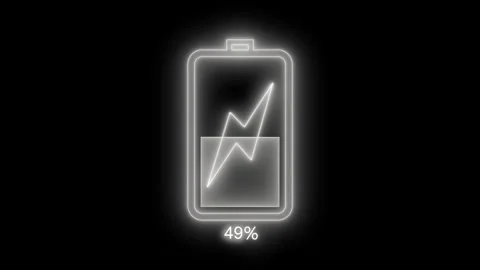 Modern Mobile Battery Charging Status Animation with Elegant UI Elements Stock Footage 337007133