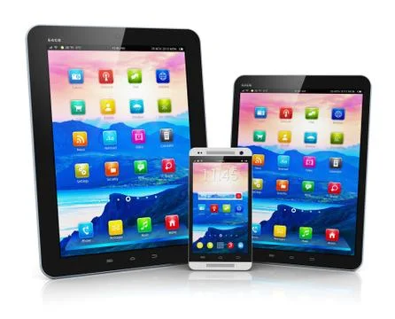 Modern mobile devices Illustrazione stock