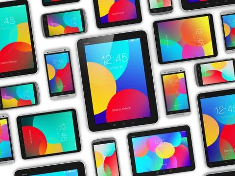 Modern mobile devices Stock Illustration