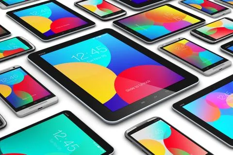 Modern mobile devices Stock Illustration